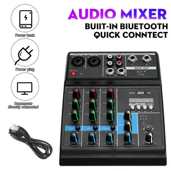 Professional bluetooth 5.0 USB Computer DJ Controller 4 Channel Audio Mixer Reverberation Stage Lifeshow KTV Mixing Console 
Professional bluetooth 5.0 USB Computer DJ Controller 4 Channel Audio Mixer Reverberation Stage Lifeshow KTV Mixing Console