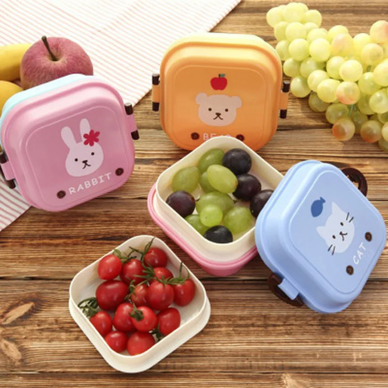 Cartoon 2 Layer Lunch Box Plastic Mini Student Lunch Box Portable Fruit Storage Container Cute Children Gift Home Kitchen Tools
Cartoon 2 Layer Lunch Box Plastic Mini Student Lunch Box Portable Fruit Storage Container Cute Children Gift Home Kitchen Tools