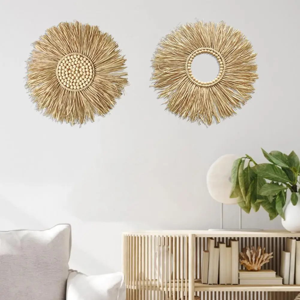 Настенное настенное украшение ручной работы, круглые искусственные деревянные бусины, украшение для дома и офиса