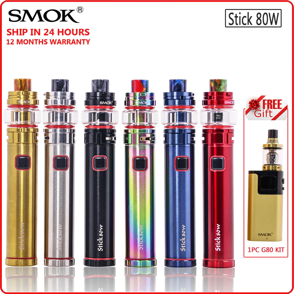 NEW! Original SMOK Stick 80W Kit Electronic Cigarette Vape Pen Mod 2800mAh Battery TF Vaporizer 6ml Atomizer Tank E Cigarette
NEW! Original SMOK Stick 80W Kit Electronic Cigarette Vape Pen Mod 2800mAh Battery TF Vaporizer 6ml Atomizer Tank E Cigarette