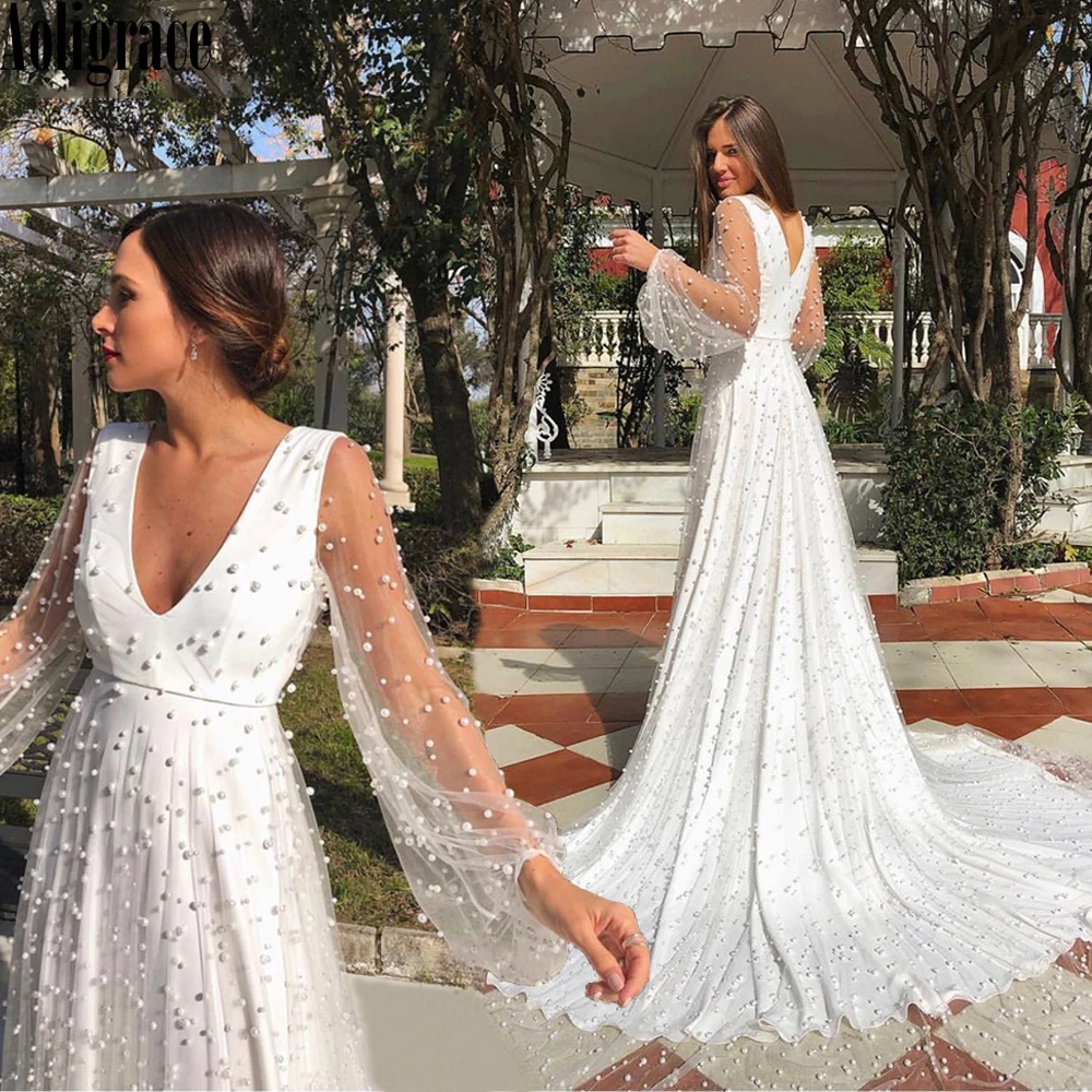 White Prom Dresses 2020 V Neck A-Line Long Sleeves Pearl Zipper Formal Long Evening Party Gown Vestido De Festa Court Train
White Prom Dresses 2020 V Neck A-Line Long Sleeves Pearl Zipper Formal Long Evening Party Gown Vestido De Festa Court Train