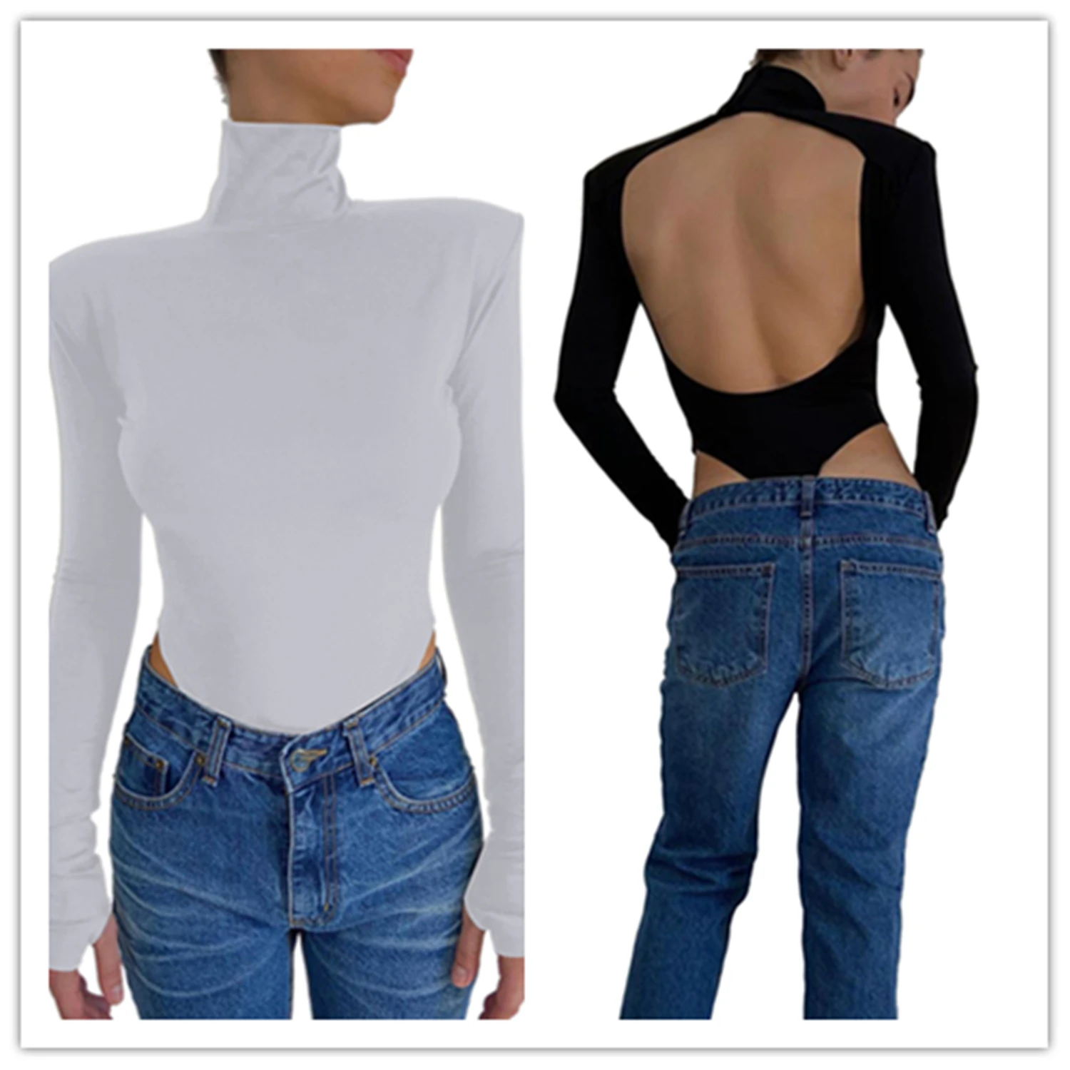 PD Women Solid Color Romper Autumn and Winter Adults Backless Long Sleeve High Collar Playsuit Overalls For Women
PD Women Solid Color Romper Autumn and Winter Adults Backless Long Sleeve High Collar Playsuit Overalls For Women