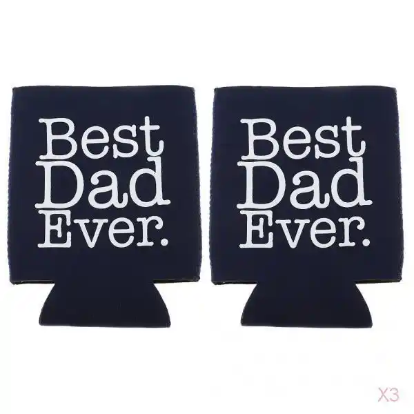 best dad ever dark blue beer soda can cooler fathers day gift