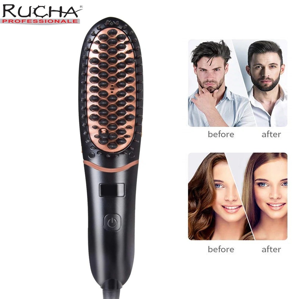 Hair Straightener Brush Comb Straight LED display Hair Comb Heating Anti-Static Styling Tool and Men Beard Straightener Beard
Hair Straightener Brush Comb Straight LED display Hair Comb Heating Anti-Static Styling Tool and Men Beard Straightener Beard