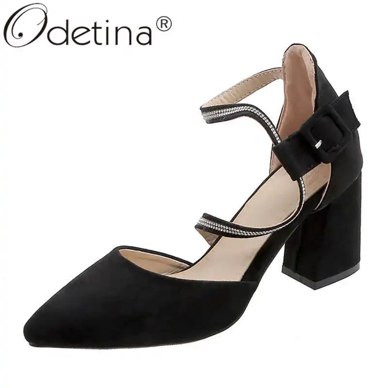Odetina Women Fashion Buckle Strap Crystal Pointed Toe Dress Shoes Ladies Elegant Block High Heel Faux Suede Retro Party Shoes
Odetina Women Fashion Buckle Strap Crystal Pointed Toe Dress Shoes Ladies Elegant Block High Heel Faux Suede Retro Party Shoes
