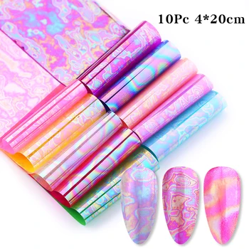 10 Pcs Foil Nails Stickers Set Laser Effect Transfer Sticker Ornament Magic Texture Pattern Nail Art Slider Decoration Tips
10 Pcs Foil Nails Stickers Set Laser Effect Transfer Sticker Ornament Magic Texture Pattern Nail Art Slider Decoration Tips