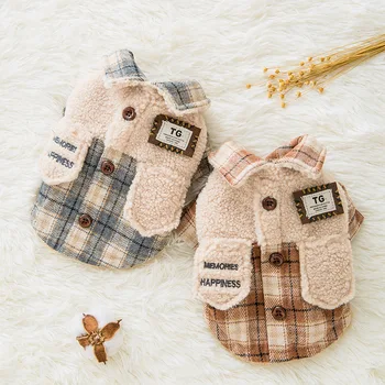 Winter Warm Dogs Clothes Thickens Two Legs Cat Padded Jacket Cat Clothing For Small Dogs Shu Velveteen Plaid Splicing Pet Coats
Winter Warm Dogs Clothes Thickens Two Legs Cat Padded Jacket Cat Clothing For Small Dogs Shu Velveteen Plaid Splicing Pet Coats