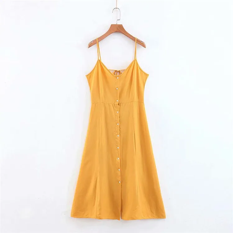 Xl- 1767 # WOMEN'S Dress Europe And America Solid Color Fashion Sling Row Button A- line Slim Fit One Piece Medium-length Dress
Xl- 1767 # WOMEN'S Dress Europe And America Solid Color Fashion Sling Row Button A- line Slim Fit One Piece Medium-length Dress
