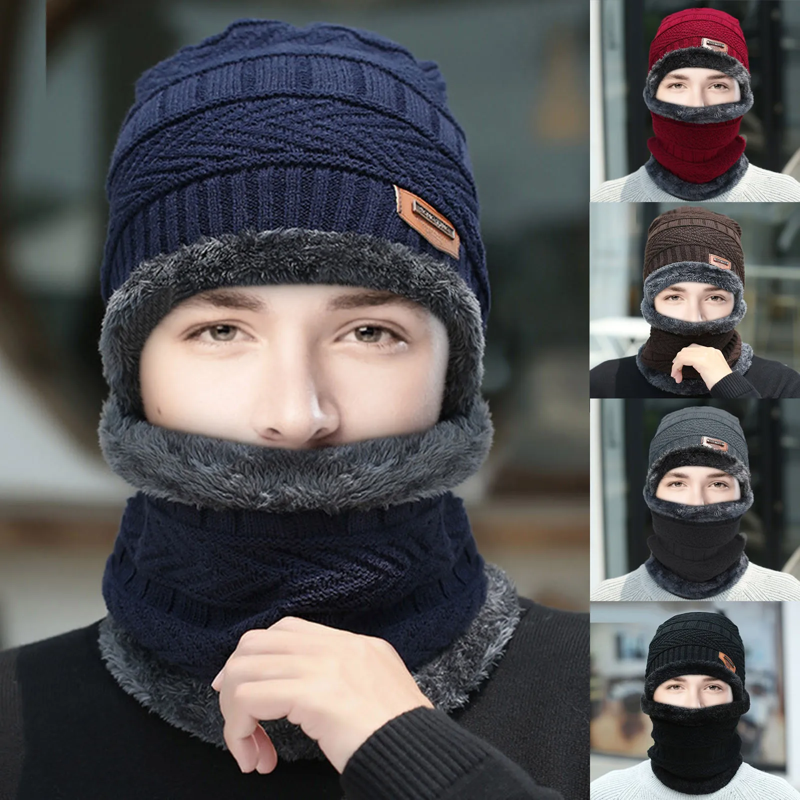 Adult Women Men Winter Hats Hermal Plush Knitting Hat Scarf Woolen Cycling Windproof Cap Two-piece Suit czapka i szalik damski
Adult Women Men Winter Hats Hermal Plush Knitting Hat Scarf Woolen Cycling Windproof Cap Two-piece Suit czapka i szalik damski