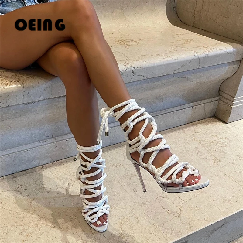 Summer Women Lace-up Gladiator Sandals Rope Wrap Peep Toe High Heel Sandal Sexy Club Party Dress Shoes Ladies Ankle Strap Sandal
Summer Women Lace-up Gladiator Sandals Rope Wrap Peep Toe High Heel Sandal Sexy Club Party Dress Shoes Ladies Ankle Strap Sandal