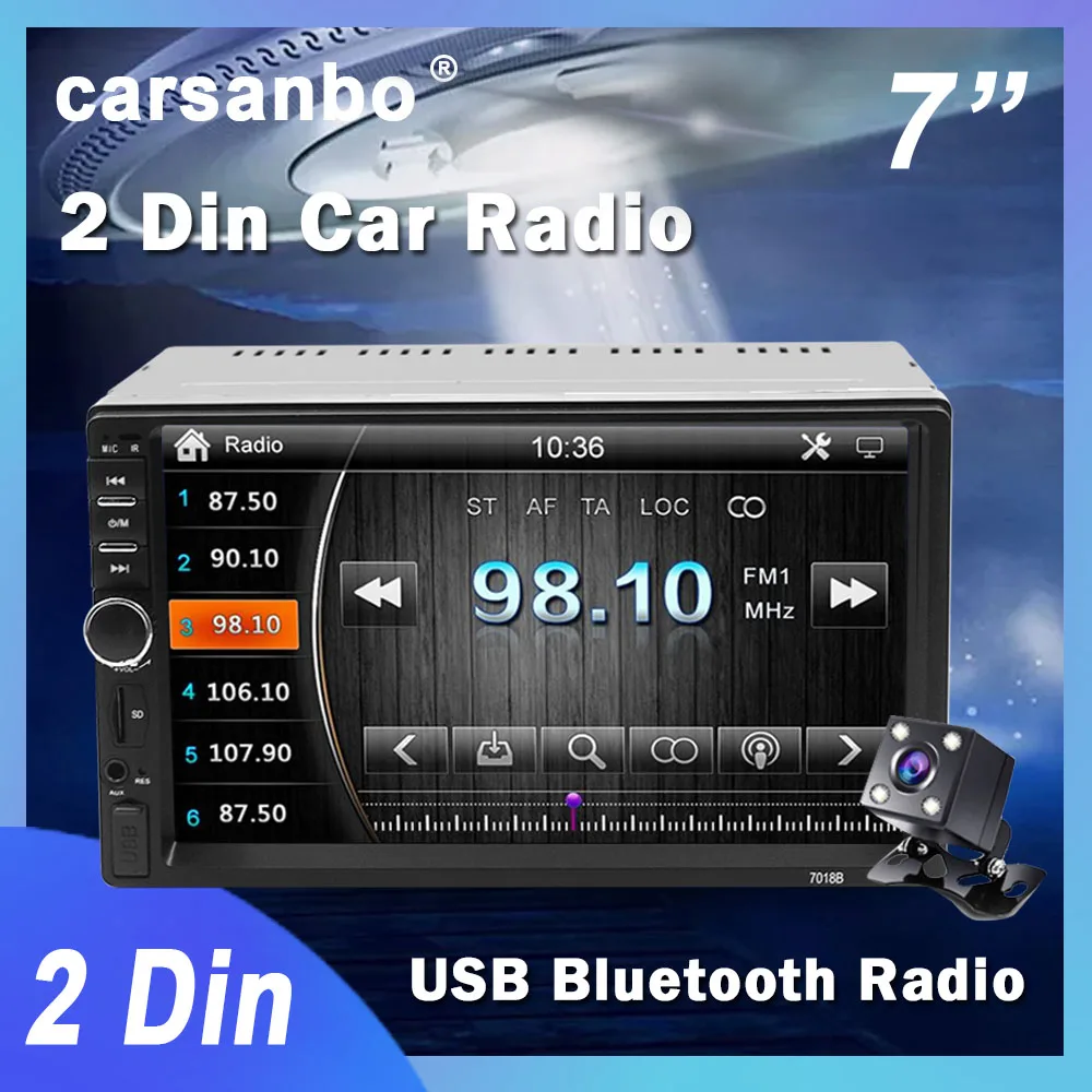 Автомагнитола 2DIN 7 дюймов сенсорный экран Bluetooth стерео MP3 MP5 мультимедийный