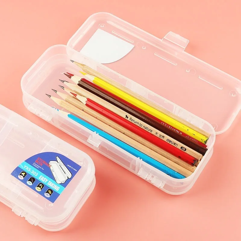 Double Layer Pencil Case Transparent PP Plastic Pen Box Double Open-sided Storage Box Stationery School Office Supplies
Double Layer Pencil Case Transparent PP Plastic Pen Box Double Open-sided Storage Box Stationery School Office Supplies