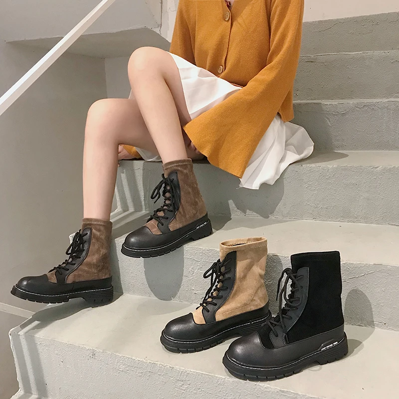 Lace Up Shoes Low Heels booties Martins For Women Autumn Boots Bootee Woman 2019 Round Toe Booties Ladies Luxury Designer Rock
Lace Up Shoes Low Heels booties Martins For Women Autumn Boots Bootee Woman 2019 Round Toe Booties Ladies Luxury Designer Rock