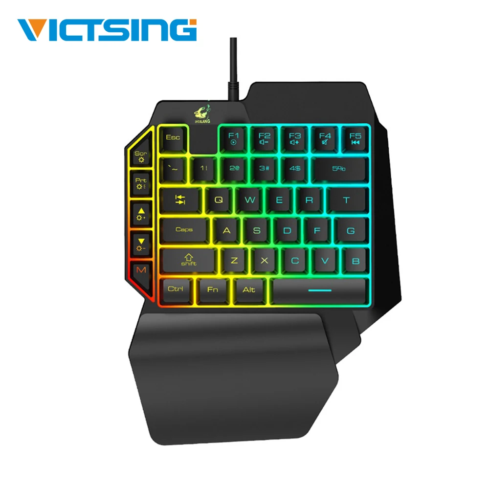 VicTsing Wired Gaming Keyboard Mechanical Feel Backlight 39 Keys One-handed Keyboard With RGB Light For PC Mini Keyboard
VicTsing Wired Gaming Keyboard Mechanical Feel Backlight 39 Keys One-handed Keyboard With RGB Light For PC Mini Keyboard