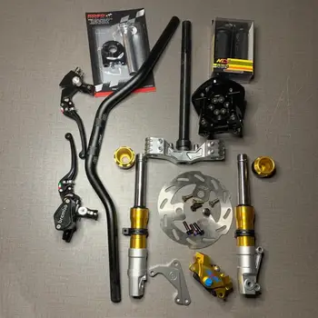 Handlebar kit for DIO50 AF18 AF28 with steering stem tripple tree brake disk front fork support gas handle tuning set dio 50
Handlebar kit for DIO50 AF18 AF28 with steering stem tripple tree brake disk front fork support gas handle tuning set dio 50