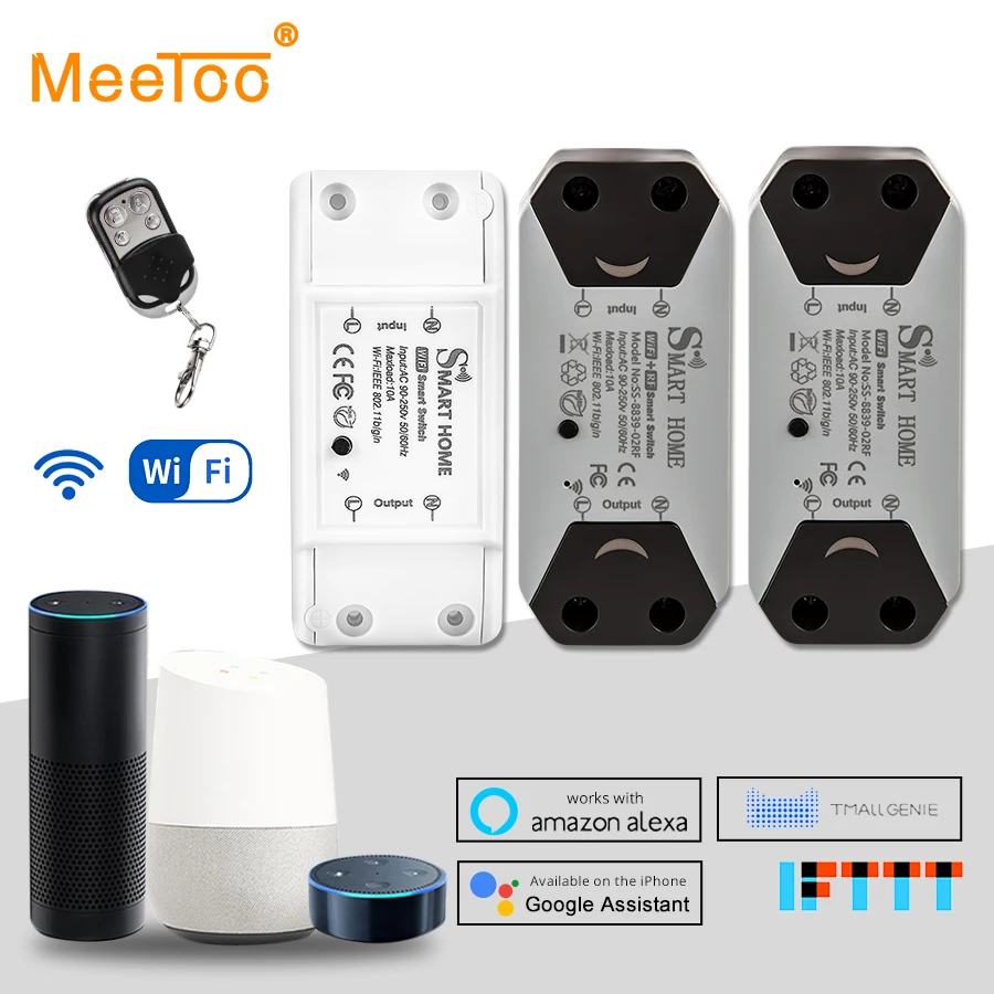 Tuya Smart Life App Control WiFi Smart Switch Light Breaker 10A Wireless RF Remote Control Work With Amazon Alexa Google Home
Tuya Smart Life App Control WiFi Smart Switch Light Breaker 10A Wireless RF Remote Control Work With Amazon Alexa Google Home