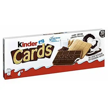 KINDER CARDS SPECIAL EDITION - KINDER CHOCOLATE BISCUITS (5 PACKAGES FROM 2 BISCUITS)
KINDER CARDS SPECIAL EDITION - KINDER CHOCOLATE BISCUITS (5 PACKAGES FROM 2 BISCUITS)