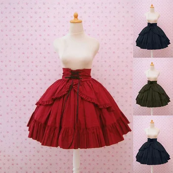 

palace princess Vintage sweet lolita skirt falbala bandage victorian skirt kawaii girl gothic lolita sk loli cosplay