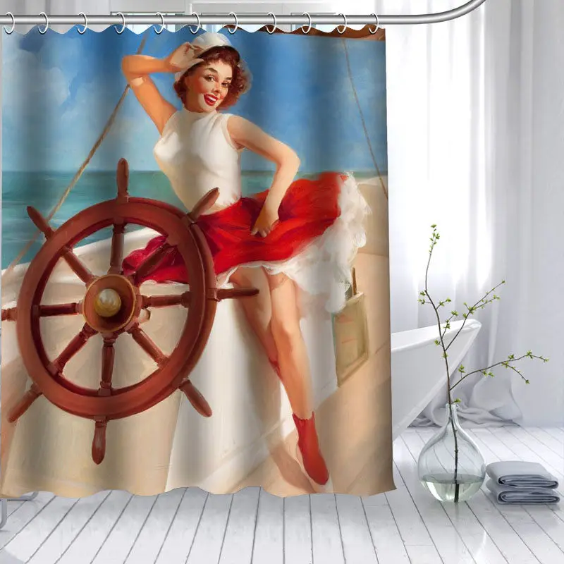 Custom Pin Up Girl Shower Curtain 3D Waterproof Polyester Fabric Bath Curtain High Defintion Printing 12 Hooks For The Bathroom
Custom Pin Up Girl Shower Curtain 3D Waterproof Polyester Fabric Bath Curtain High Defintion Printing 12 Hooks For The Bathroom