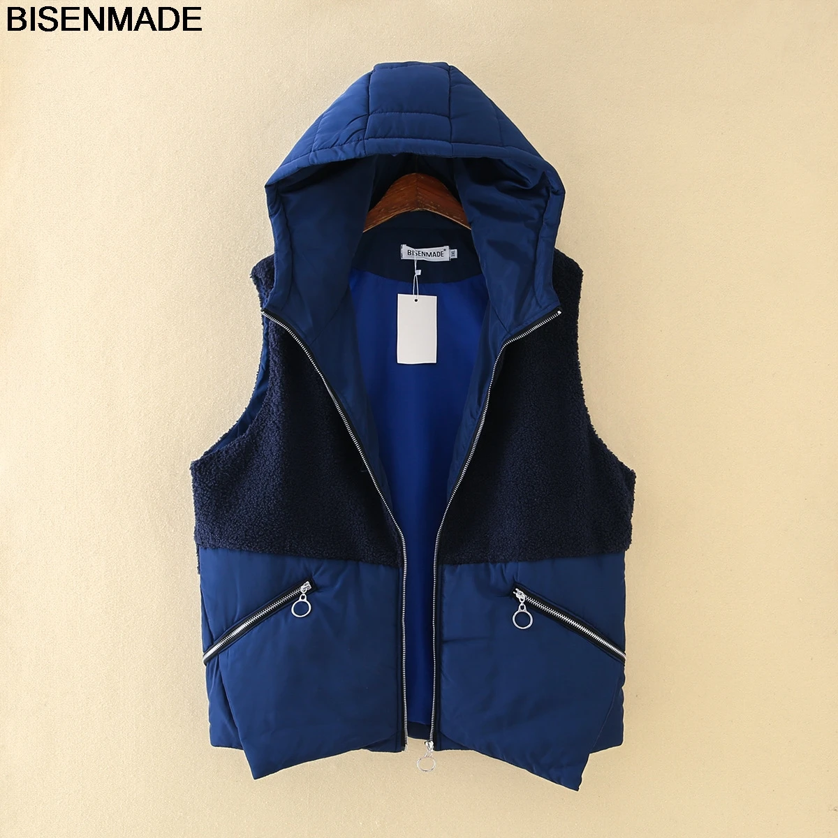 BISENMADE 2020 Women Sleeveless Vests Winter Warm Oversize Loose Contrast Color Asymmetry Hem Down Cotton Vest Jacket
BISENMADE 2020 Women Sleeveless Vests Winter Warm Oversize Loose Contrast Color Asymmetry Hem Down Cotton Vest Jacket