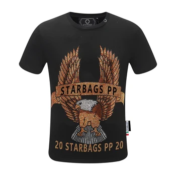 sleeved pp Original Short men's round collar T-shirt domineering personality high quality hot drill eagle
sleeved pp Original Short men's round collar T-shirt domineering personality high quality hot drill eagle