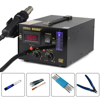YIHUA 8508D+ LED Digital Display Heat Gun SMD Rework Station Adjustable Constant Temperature Anti Static Soldering Station
YIHUA 8508D+ LED Digital Display Heat Gun SMD Rework Station Adjustable Constant Temperature Anti Static Soldering Station
