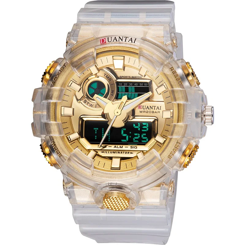 DUANTAI Mens New Fashion Plastic Transparent 20Bar Waterproof Watch Men Sport Watch Diving Swimming Watch relogio masculino