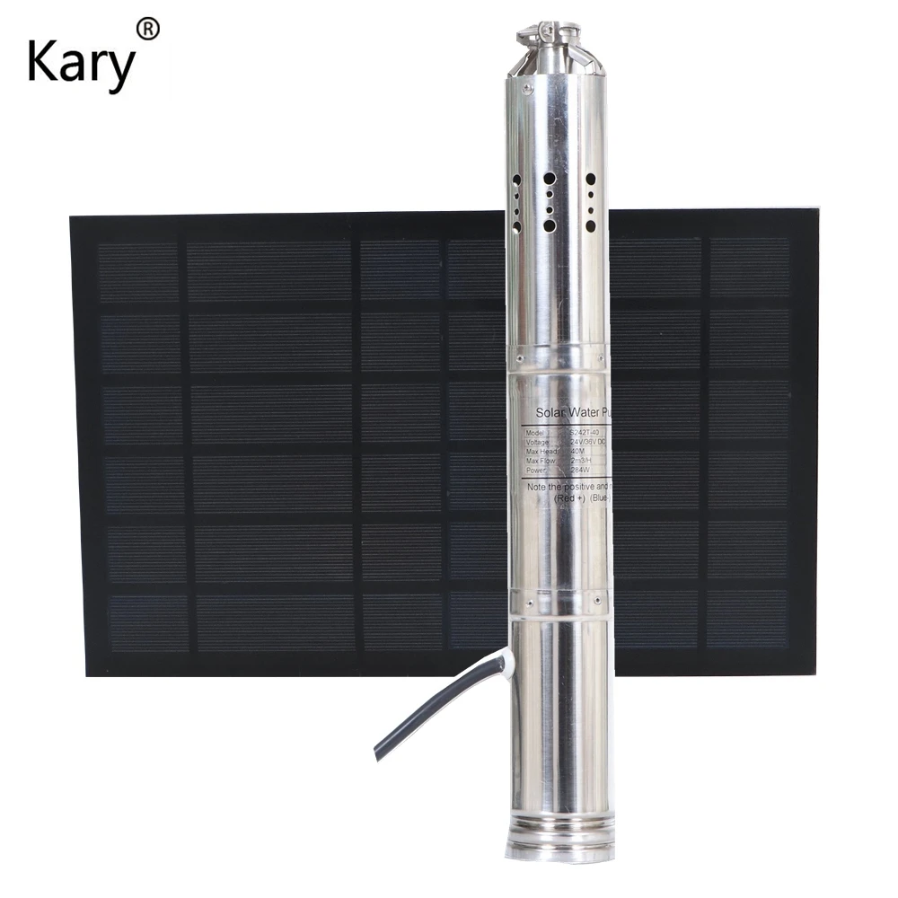 Погружной насос Kary погружной на солнечной батарее 1 дюйм 320 Вт 40 м 24 В 3000 л/ч |