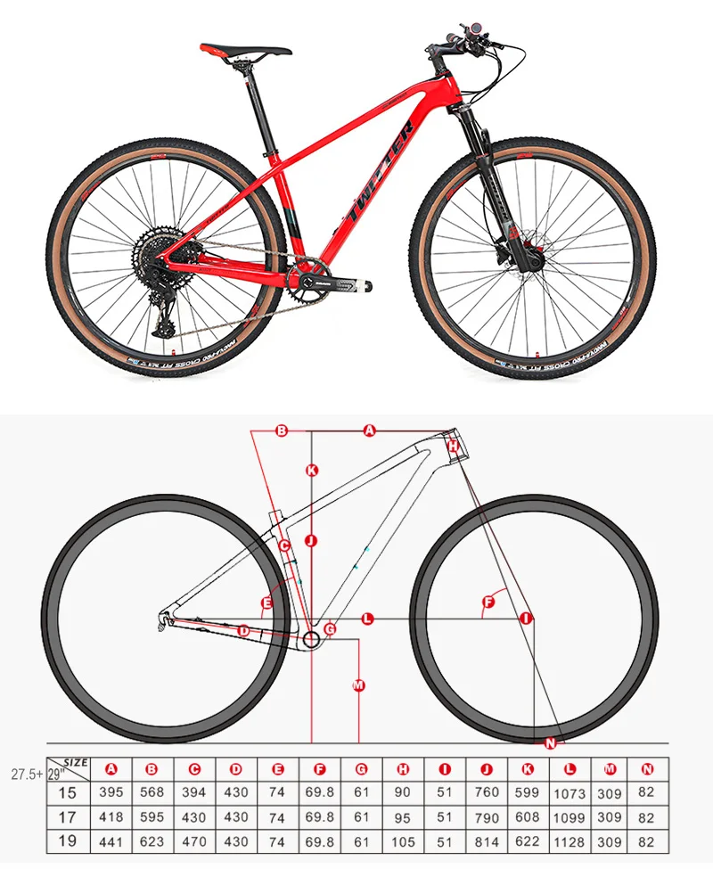 TWITTER 27.5/29 inch carbon mountain bike 1*12 Speed Double Disc Brake MTB Bicycle SX EAGLE Transmission with Inner cables