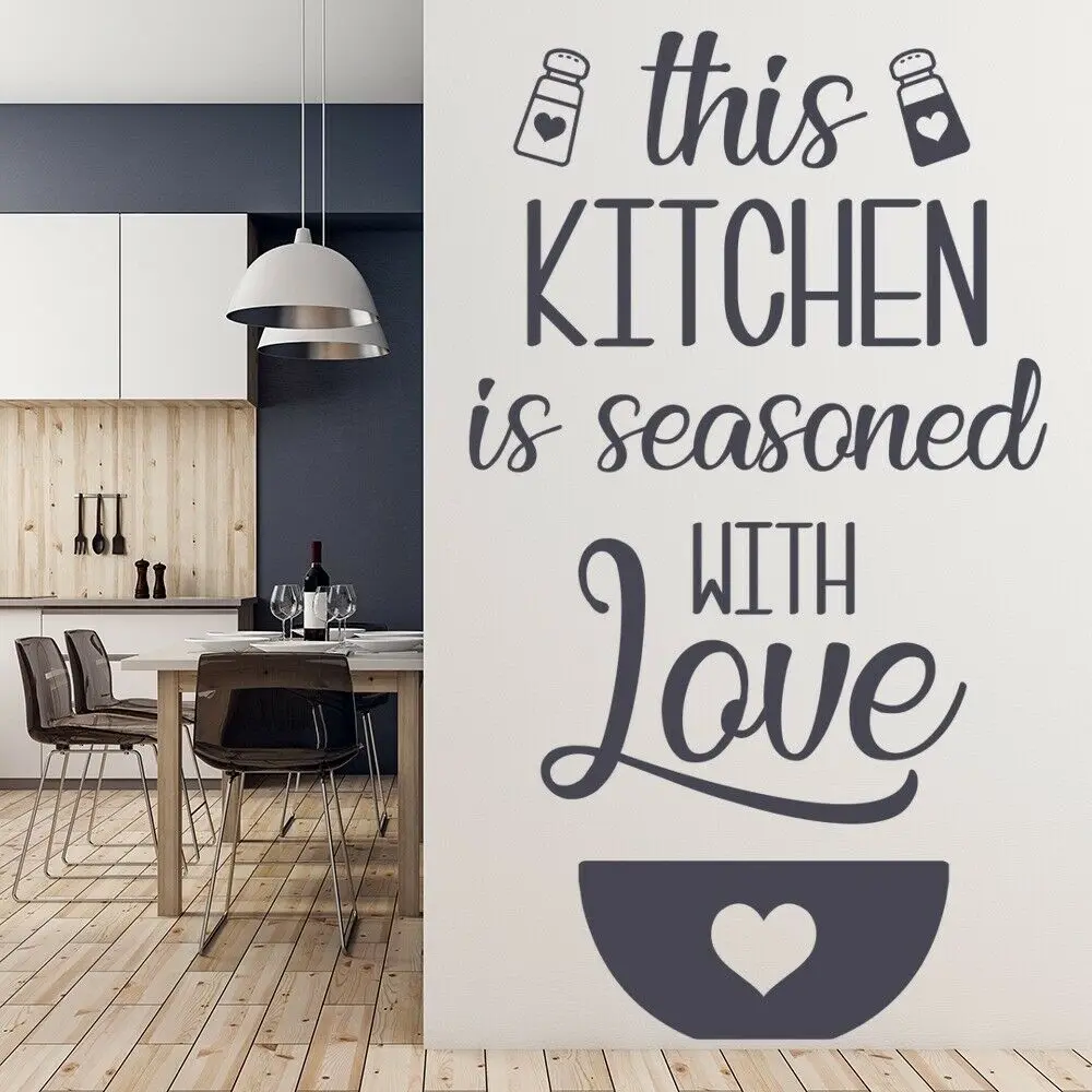 Kitchen Quote Lettering Vinyl Window Stickers