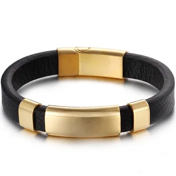Cool Cowhide Wrap Bangle Bracelet Men With Magnet Clasp Gold Color Stainless Steel & Genuine Leather Mens Cuff Bracelets 2020
Cool Cowhide Wrap Bangle Bracelet Men With Magnet Clasp Gold Color Stainless Steel & Genuine Leather Mens Cuff Bracelets 2020