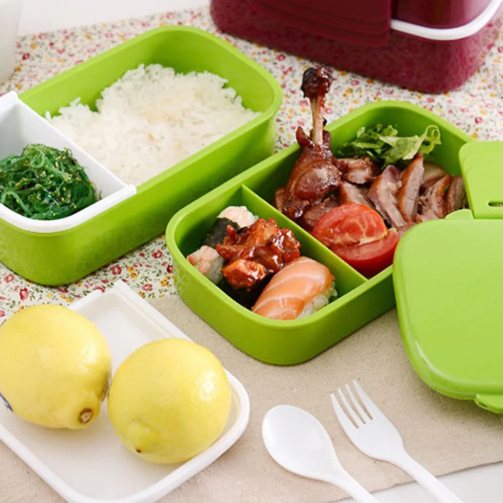 Outdoor 1410ml Large Capacity Tableware Double Layer Plastic Homehold School Bento Boxes Lunch Tableware Box with Fork Spoon
Outdoor 1410ml Large Capacity Tableware Double Layer Plastic Homehold School Bento Boxes Lunch Tableware Box with Fork Spoon