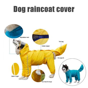 Dogs Raincoat for Medium Large Dogs Fully-Covered Hooded Rain Poncho with Reflective Strips
Dogs Raincoat for Medium Large Dogs Fully-Covered Hooded Rain Poncho with Reflective Strips