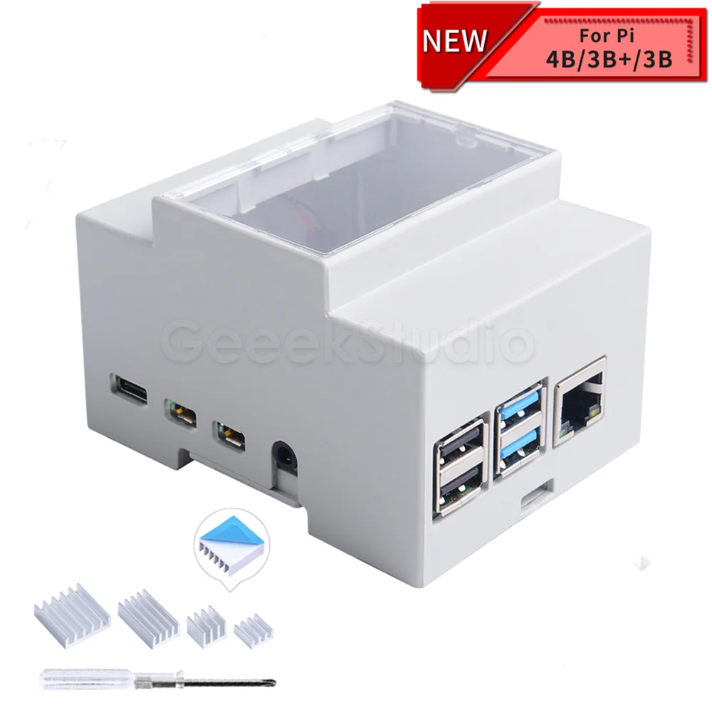 Пластиковый Чехол для Raspberry Pi 4B / 3 с радиатором отверткой 4/3 B + B|Аксессуары