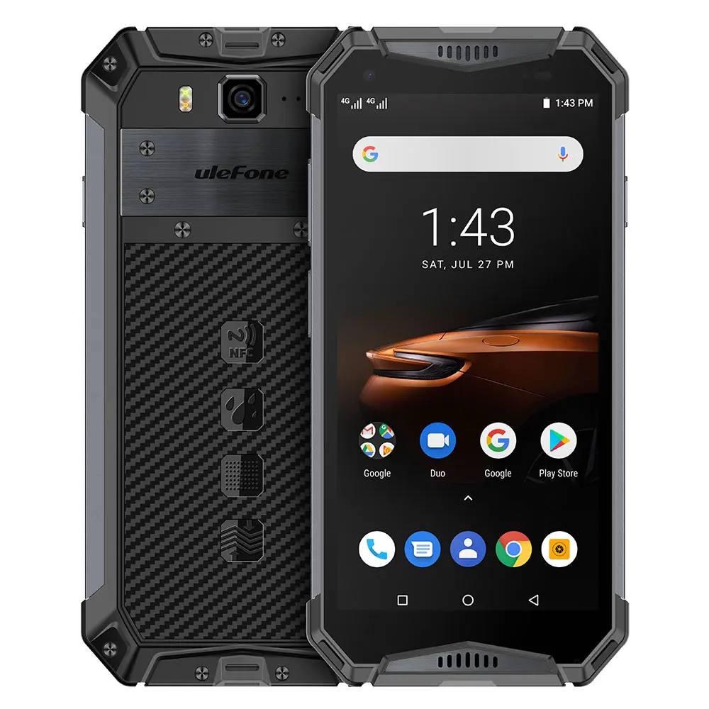 Смартфон Ulefone Armor 3W защищенный Android 9 0 IP68 5 7 дюйма Helio P70 6 + 64 ГБ 10300 мА · ч 4G