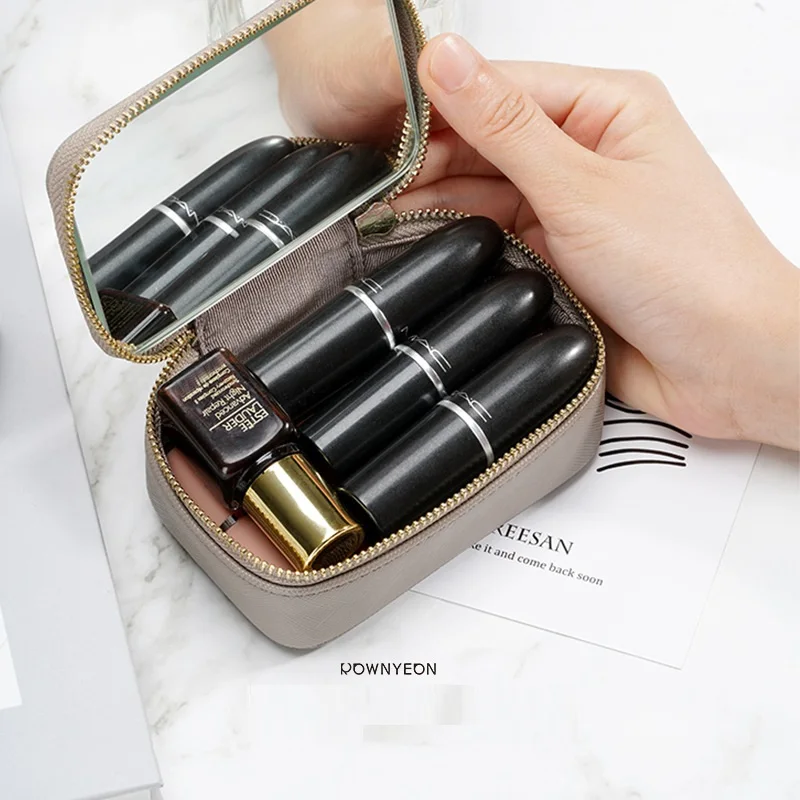 Women Mini Cosmetic Case Portable Makeup Bag Leather Designer Ladies' Beauty Lipstick Bag with Mirror Cosmetic Storage Coin Bag
Women Mini Cosmetic Case Portable Makeup Bag Leather Designer Ladies' Beauty Lipstick Bag with Mirror Cosmetic Storage Coin Bag