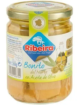 Ribeira Conserva de Pescado Bonito del Norte en Aceite de Oliva - 400 gr
Ribeira Conserva de Pescado Bonito del Norte en Aceite de Oliva - 400 gr