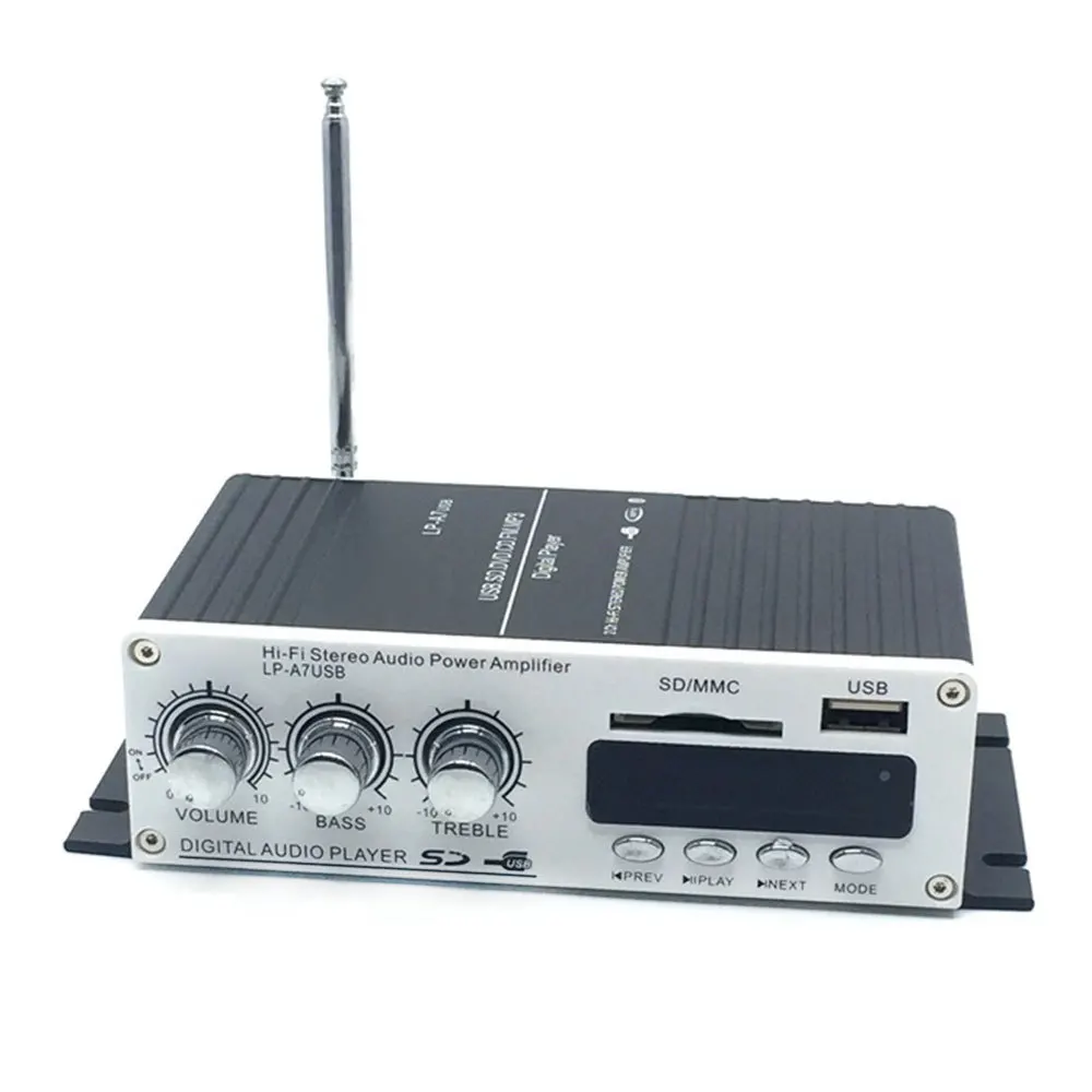 LP-A7 USB Lepy Digital Player Bluetooth 4.2 Version Car Power Hi-Fi Stereo Audio Amplifier 2CH 20W RMS Home AMP SD CD DVD MP3 FM
LP-A7 USB Lepy Digital Player Bluetooth 4.2 Version Car Power Hi-Fi Stereo Audio Amplifier 2CH 20W RMS Home AMP SD CD DVD MP3 FM