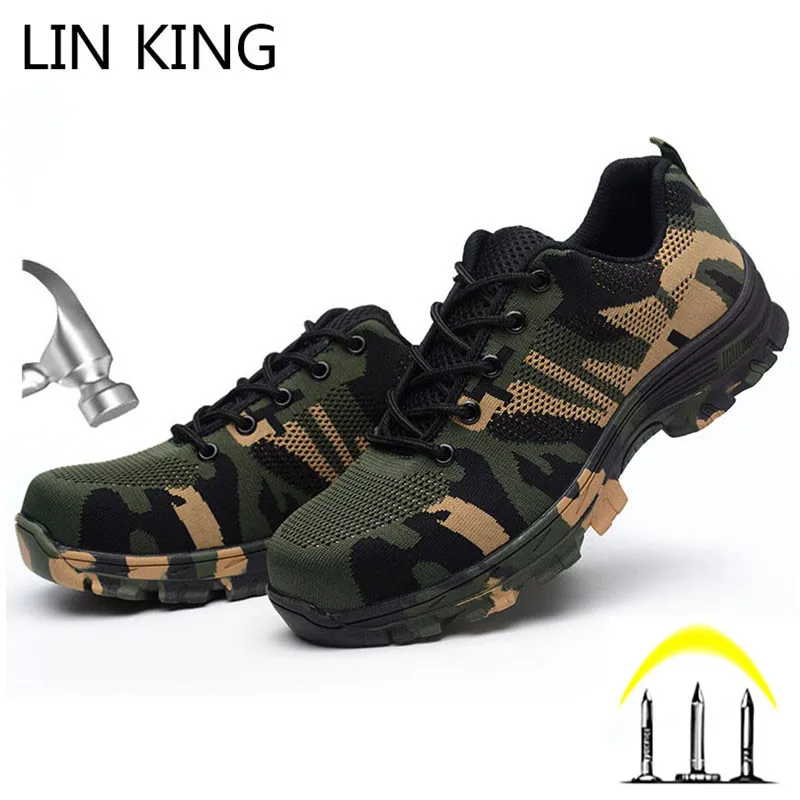 LIN KING Big Size Breathable Work Boots Men New Design Camouflage Anti Piercing Safety Shoes Steel Toe Lace Up Outdoor Sneakers
LIN KING Big Size Breathable Work Boots Men New Design Camouflage Anti Piercing Safety Shoes Steel Toe Lace Up Outdoor Sneakers