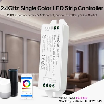 2.4GHz Single Color LED Strip Controller DC12V~24V New Upgraded smart led dimmer 12A/Channel can APP/wifi Voice/remote control
2.4GHz Single Color LED Strip Controller DC12V~24V New Upgraded smart led dimmer 12A/Channel can APP/wifi Voice/remote control