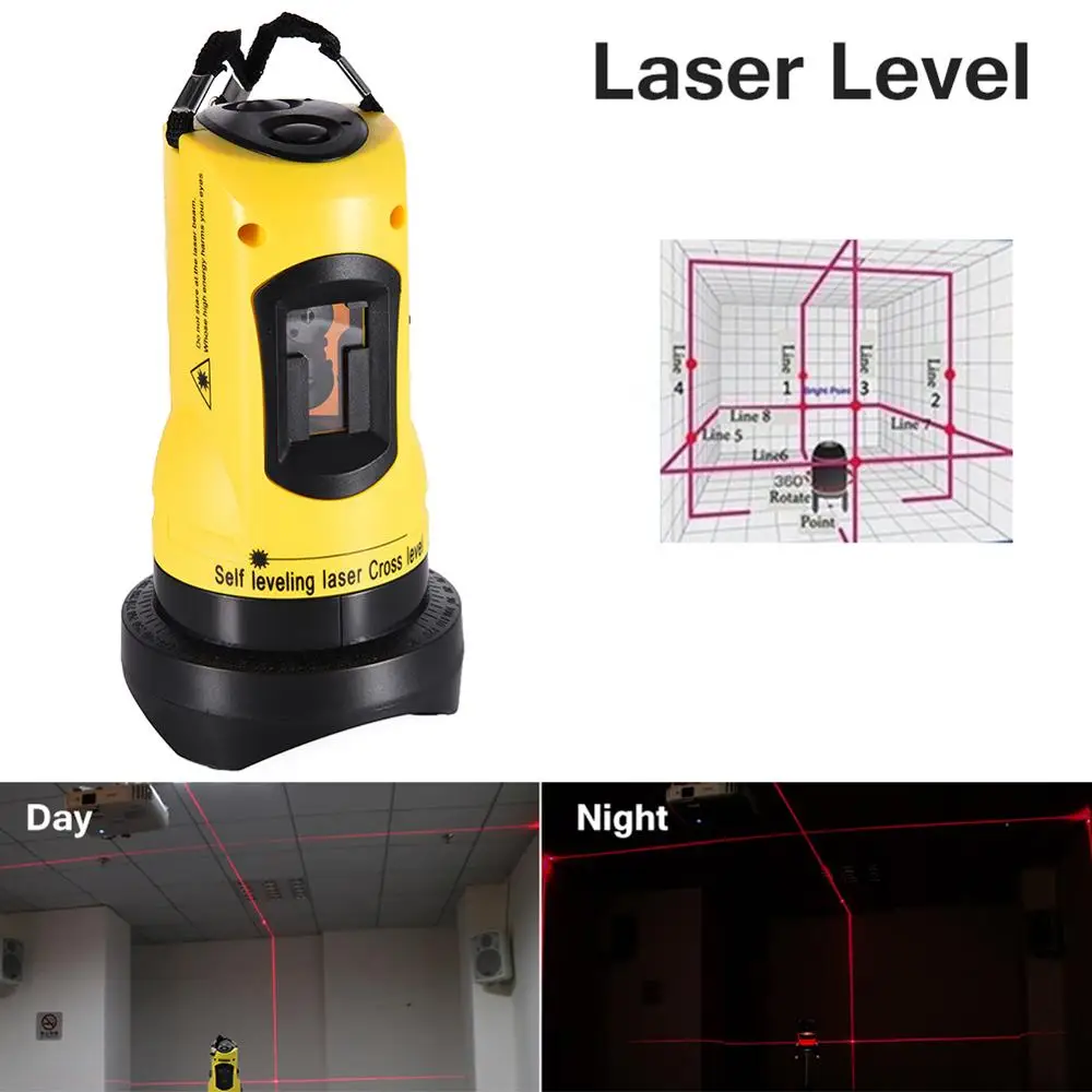 Cross Two-line Infrared Laser Automatic Leveling Instrument Laser Levels Self Leveling Construction Tools Multiusos