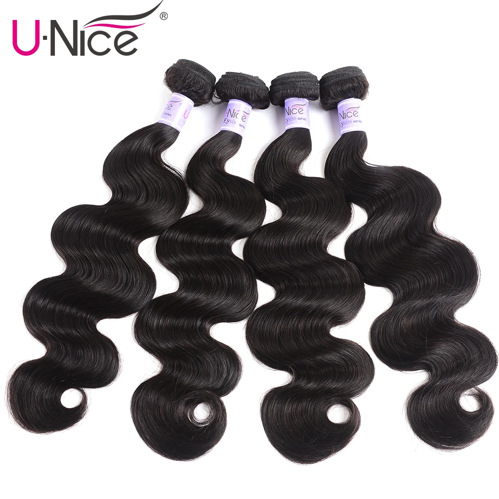 Волосы UNICE Kysiss серии объемные волнистые перуанские волосы пряди натуральный цвет