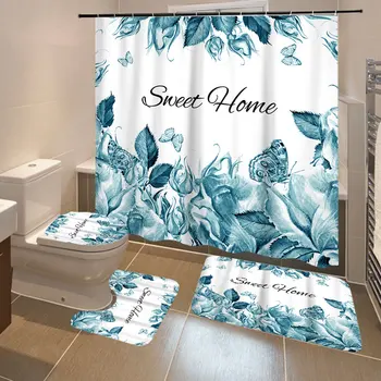4pcs Cartoon Bathroom Shower Curtain Waterproof Letters Bath Curtain Set Toilet Cover Mat Non-Slip Bathroom Rug Set Home Decor
4pcs Cartoon Bathroom Shower Curtain Waterproof Letters Bath Curtain Set Toilet Cover Mat Non-Slip Bathroom Rug Set Home Decor