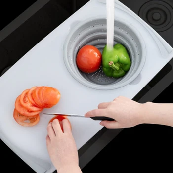 Kitchen Chopping Block Foldable Cutting Board with Colanders Kitchen Chopping Boards Washing Basket Drain Kitchen Organizer
Kitchen Chopping Block Foldable Cutting Board with Colanders Kitchen Chopping Boards Washing Basket Drain Kitchen Organizer