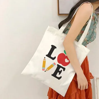 Fashion Eco Teacher Canvas Shoulder Bag Reusable Shopping Tote Bag Book Bag Foldable Shopper Bag Travel Gift for Teachers Day 
Fashion Eco Teacher Canvas Shoulder Bag Reusable Shopping Tote Bag Book Bag Foldable Shopper Bag Travel Gift for Teachers Day