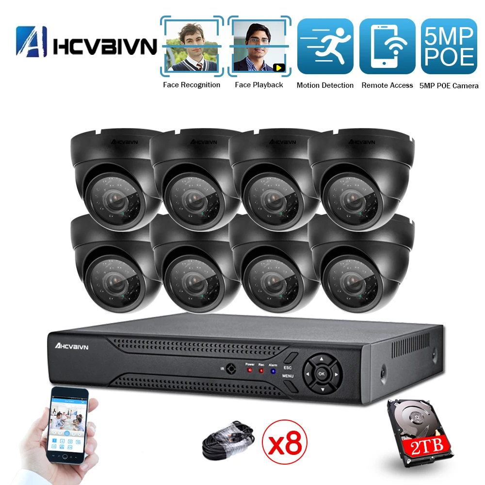 AHCVBIVN AI Face-Recording detection H.265 8CH 5.0MP POE IP Camera System Outdoor IR-CUT CCTV Video Surveillance Recorder Kit
AHCVBIVN AI Face-Recording detection H.265 8CH 5.0MP POE IP Camera System Outdoor IR-CUT CCTV Video Surveillance Recorder Kit