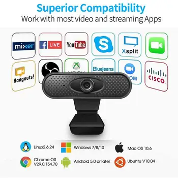 HD Webcam Computer Video Conference Camera 2MP Wide Viewing Angle Adjustable USB Web Cam With Microphone
HD Webcam Computer Video Conference Camera 2MP Wide Viewing Angle Adjustable USB Web Cam With Microphone