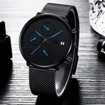 SHAARMS Men'S Automatic Date Watch Black Mesh Band Stainless Steel Analog Quartz Wristwatch Fashion Military Sports Watches
SHAARMS Men'S Automatic Date Watch Black Mesh Band Stainless Steel Analog Quartz Wristwatch Fashion Military Sports Watches