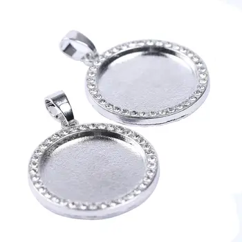 10pcs Rhinestone Cabochon Base Setting 20mm Dia Blank Pendant Trays Diy Necklace Bezels Nickel Free 
10pcs Rhinestone Cabochon Base Setting 20mm Dia Blank Pendant Trays Diy Necklace Bezels Nickel Free