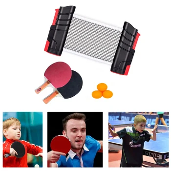 Table Tennis Net and Post Sets with Extendable Posts Portable Bats Balls Ping Pong Paddle Set Home Workout Training Accessories
Table Tennis Net and Post Sets with Extendable Posts Portable Bats Balls Ping Pong Paddle Set Home Workout Training Accessories